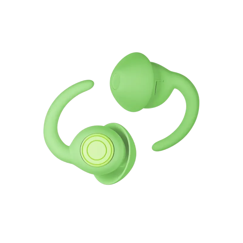 Green extra soft-touch durable silicone earplugs Sonatix - view 1_#Color_green