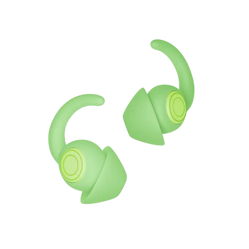 Green extra soft-touch durable silicone earplugs Sonatix - view 2_#Color_green