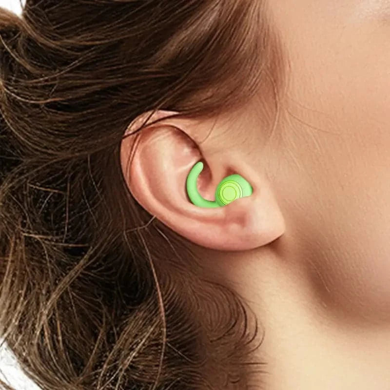 Green extra soft-touch durable silicone earplugs Sonatix - view 4_#Color_green