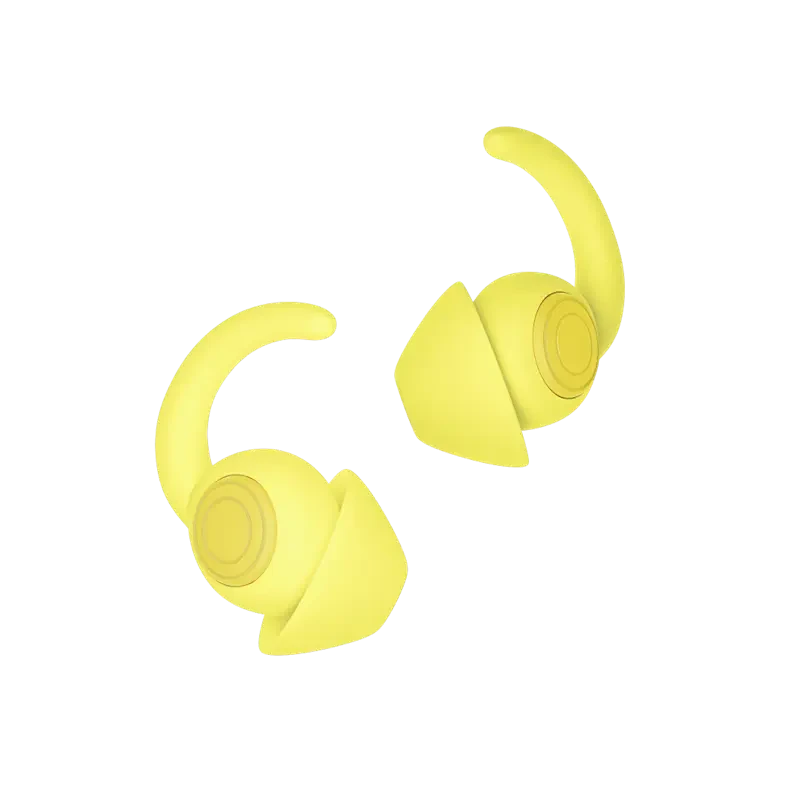 Yellow extra soft-touch durable silicone earplugs Sonatix - view 1_#Color_yellow