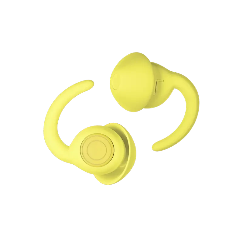 Yellow extra soft-touch durable silicone earplugs Sonatix - view 2_#Color_yellow